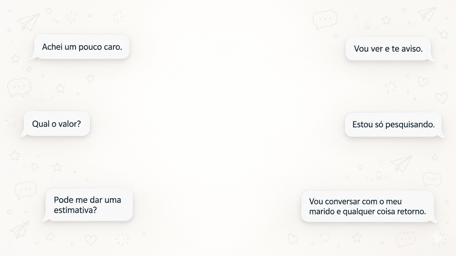 Mensagens comuns de pacientes que ainda não perceberam o diferencial do consultório